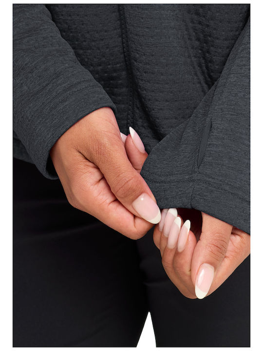 Fleece Women's Cardigan with Zipper Grey