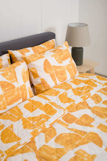 Biokarpet Home Nordic 855 Malmo Gold Cuvertură Pat Single 160x240 Cm