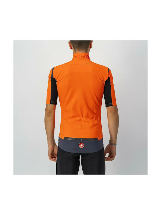 Castelli Cas-4519502-034 Herren Fahrrad-Windbreaker-Jacken Kurzarm Orange