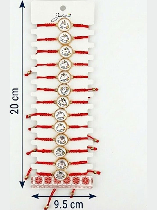 Women's Martisor Bracelet Jolie Unicorn Model Set 12 Pieces Alloy Pendant Print Adjustable Braided Cord Multicolor