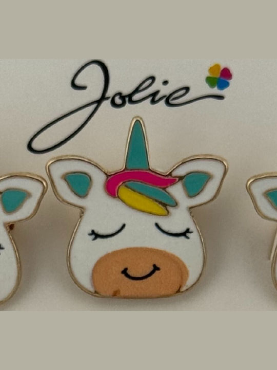 Set 12 Pinuri Mărțișor Copii Jolie Unicorn Model Ochi Închiși Multicolor