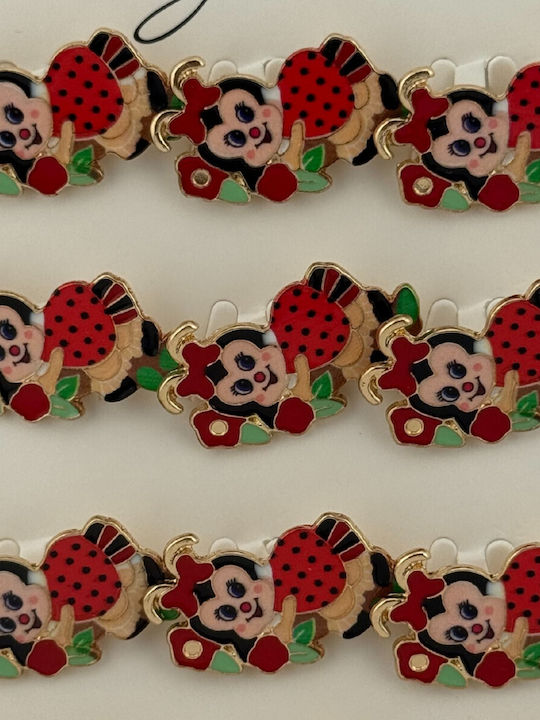 Set 12 Pinuri Mărțișor Copii Jolie Buburuză Pe Flori Design Roșu