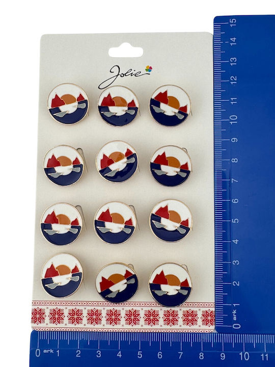 Set 12 Martisor Brooches Children Jolie Landscape Design Multicolor