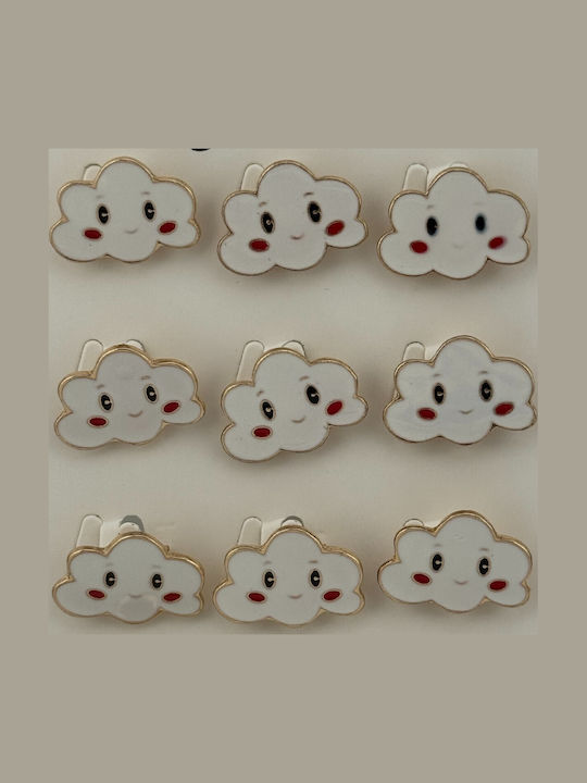 Set 12 Pinuri Mărțișor Copii Jolie Nor Design Alb