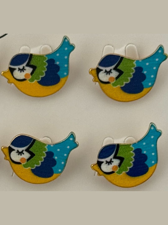 Set 12 Broșe Martisor Copii Jolie Sparrow Pasăre Design Multicolor