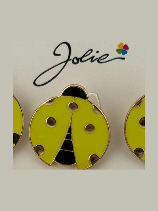Set 12 Martisor Brooches Children Jolie Ladybug Design Gold