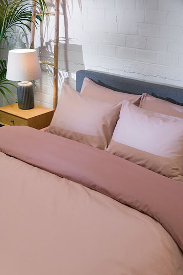 Viokarpet Duvet Cover Set 165x245cm Single With Pillowcase Hue Taupe Amber
