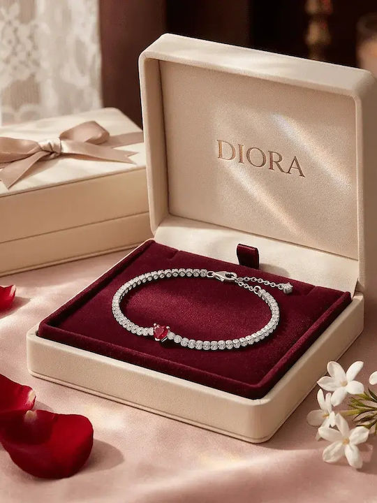 Ruby Heart Tennis Bracelet Luminous Heart