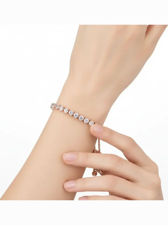 Adjustable Tennis Bracelet Rose Gold Shade