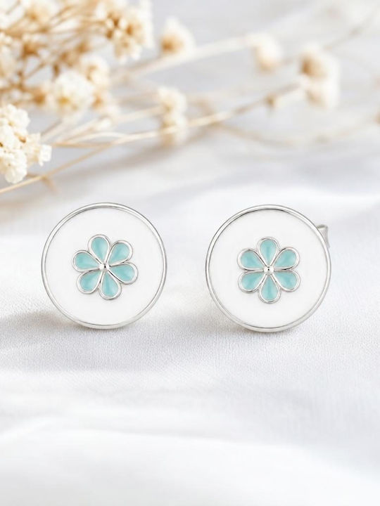 Jolie Silver Turquoise Stud Earrings