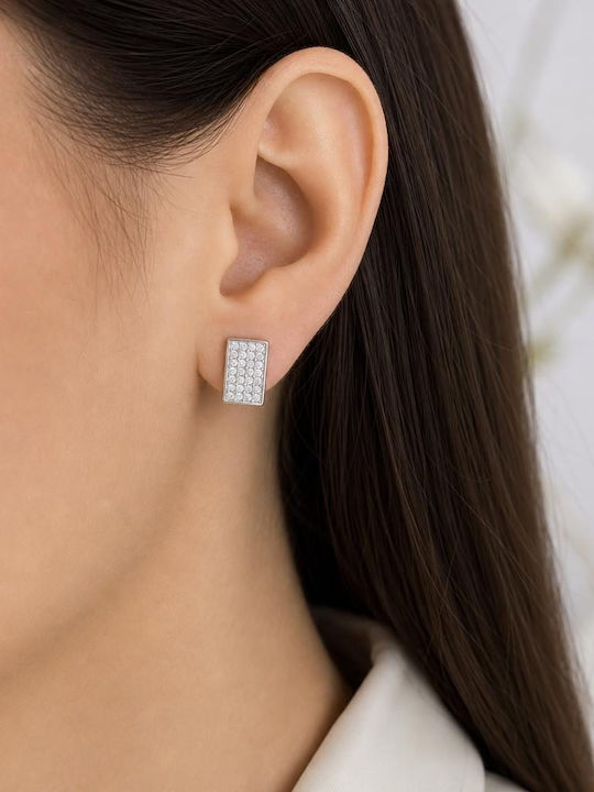 Jolie Silver Earrings with Stones