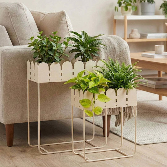 Home&Styling Collection Set of 2 Metallic Flower Pots Home Styling Collection Home&Styling Collection Set of 2 Metallic Flower Pots Home Styling Collection