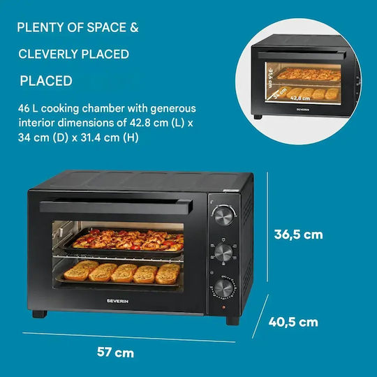 Severin Cuptor electric 46lt fără arzătoare cu aer negru