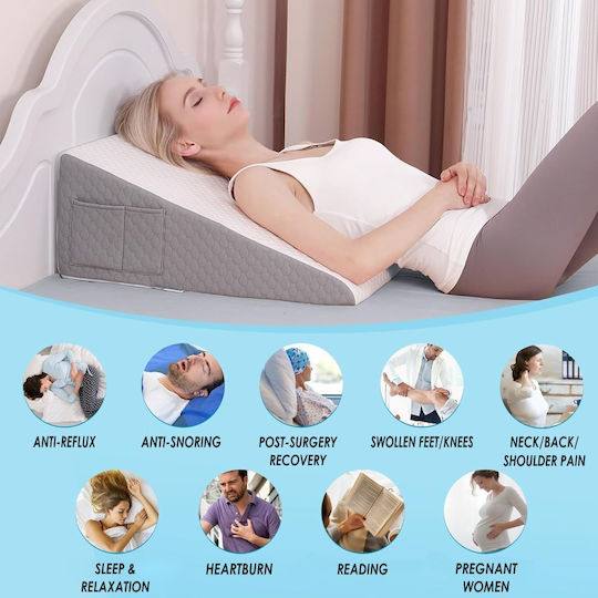 Възглавница Клин за Врат Memory Foam 61x61x25.5cm Бяла