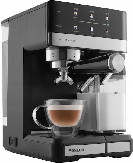 Sencor Автоматична Еспресо Кафемашина 1350W 20bar За Cappuccino Черна SES 4060BK