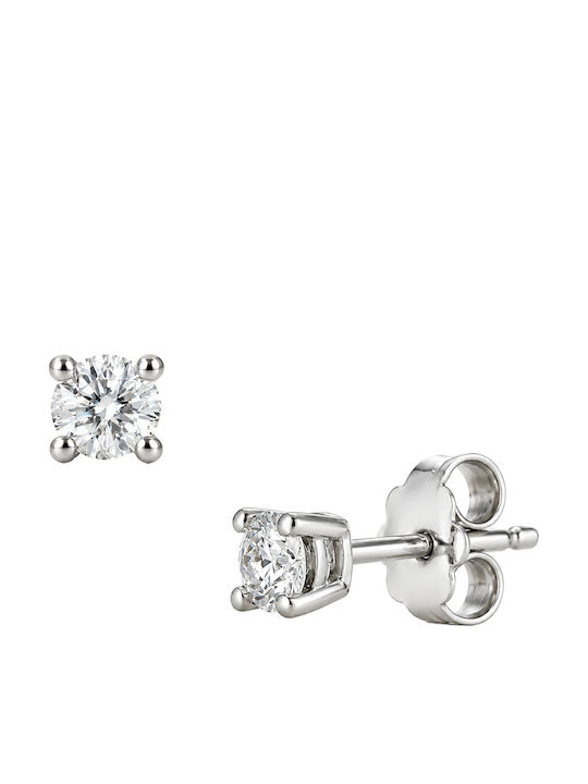 Earrings Made of 18K White Gold with Diamond
