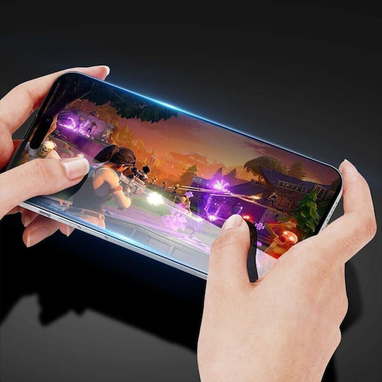 Protecție Ecran Tempered Glass Flippy Compatibil Oppo Reno 11f Full Glue Margini Negre Transparent
