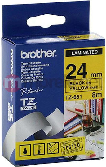 Brother Термо Лента За Етикетен Принтер 8m x 24mm В Черен Цвят