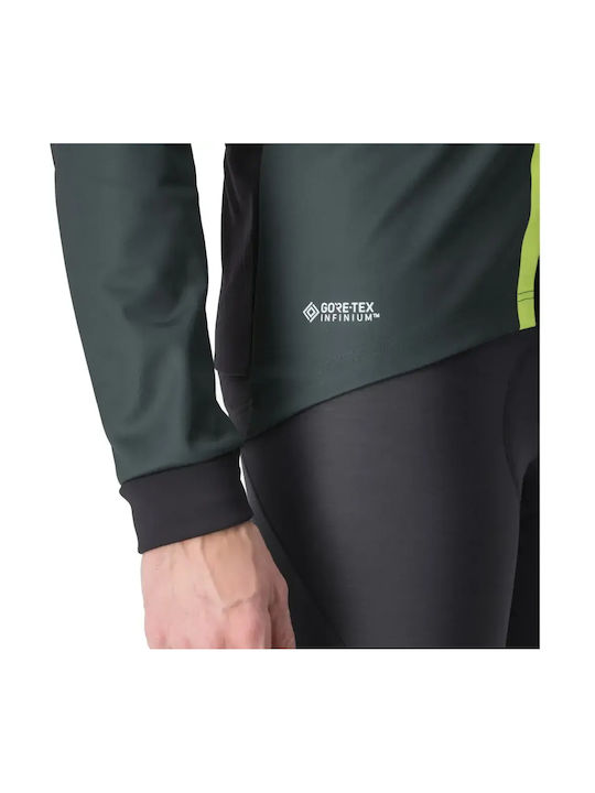 Castelli Jachetă Cortavânt Pentru Ciclism Pentru Bărbați Mânecă Lungă Verde