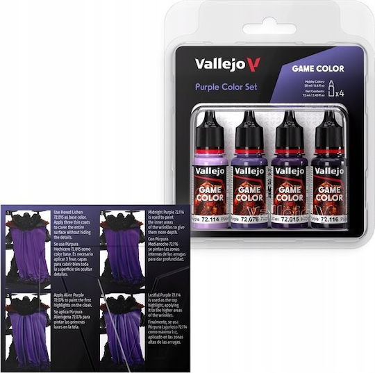 Acrylicos Vallejo Modellbau-Farben Lila 18ml 4 Stück