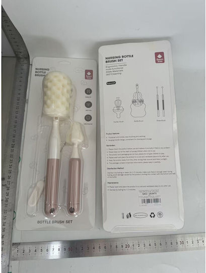 Perie de Curățare pentru Biberoane Roz