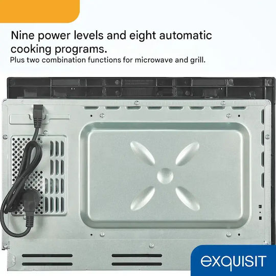 Exquisit Eingebauter Mikrowellenofen mit Grill 25lt Schwarze