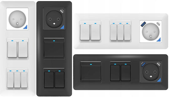 Schneider Electric Einzeln Steckdose Schwarz