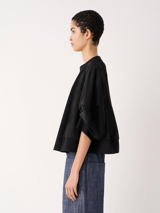 Women's Crop Top Short Sleeve Black
