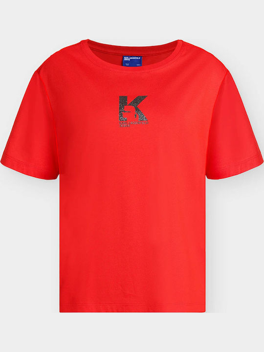 Karl Lagerfeld Logo Women's T-shirt Red