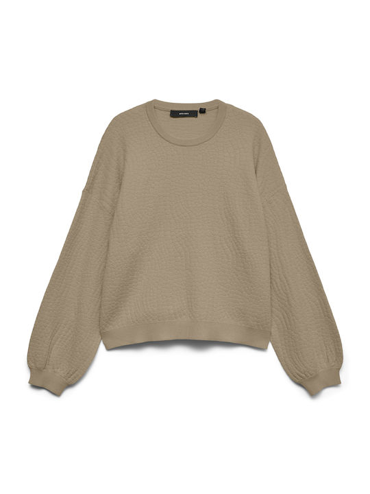 Vero Moda Boo Дамски Пуловер С Дълъг Ръкав Silver Mink Biege