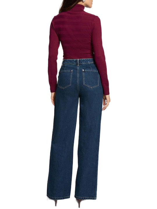 Women's Turtleneck Blouse Purple