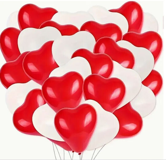 Set 10 Baloane Inimi Latex Albe 25 cm