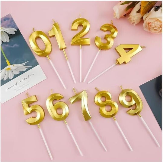 Number 5 Candle Flippy Diamond Model 5 X 3.4 Cm Gold