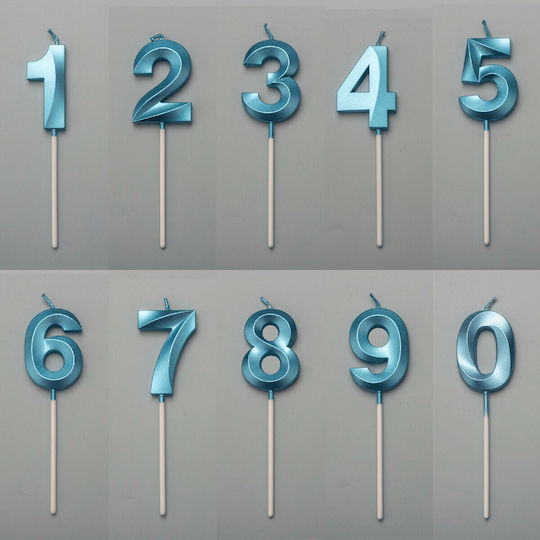 Number 5 Candle Flippy Diamond Model 5 X 3.4 Cm Blue