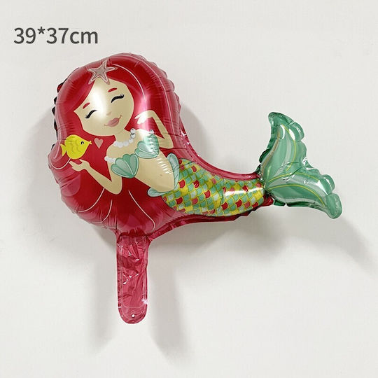 Balon Zi De Naștere Sirenă Folie Roșu 39 cm