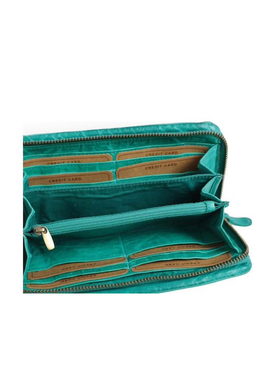 Leder Damenbrieftasche Türkis