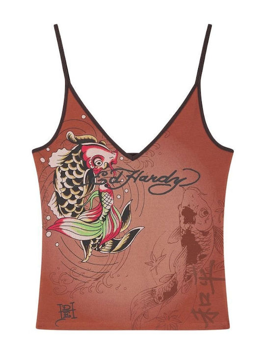 Women's Sleeveless Brown Blouse