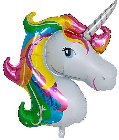 Flippy Geburtstags Luftballon Einhorn Folie Jumbo Weiß 108cm