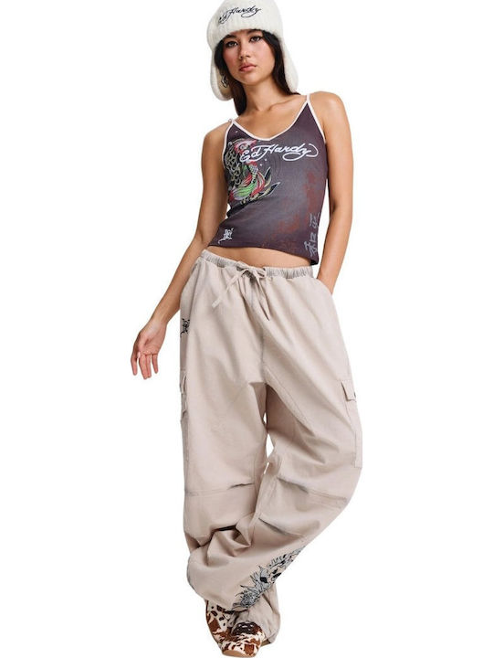 Women's Sleeveless Brown Blouse