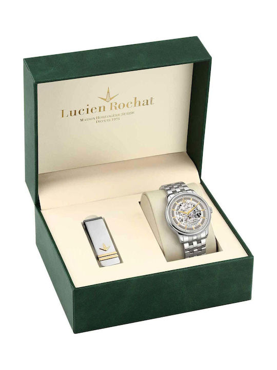 Men's Automatic Watch with Silver Metal Bracelet