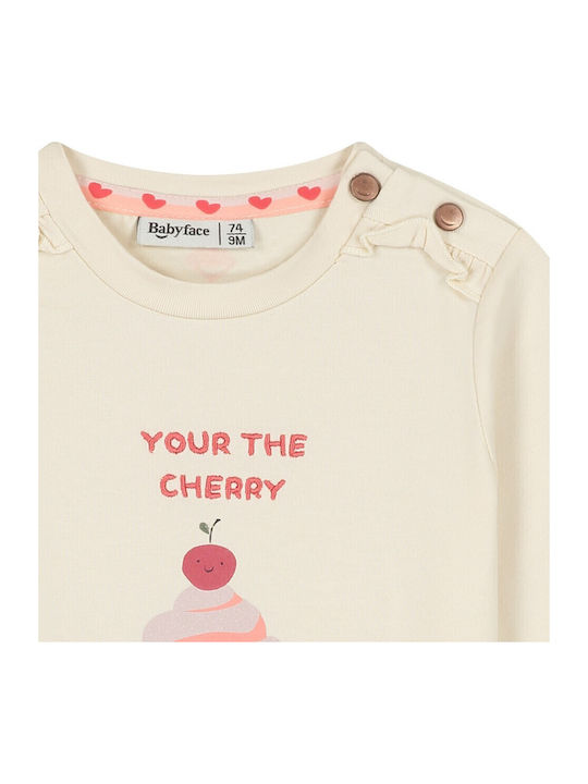 Bluza Pentru Copii Cu Mâneci Lungi Ecru