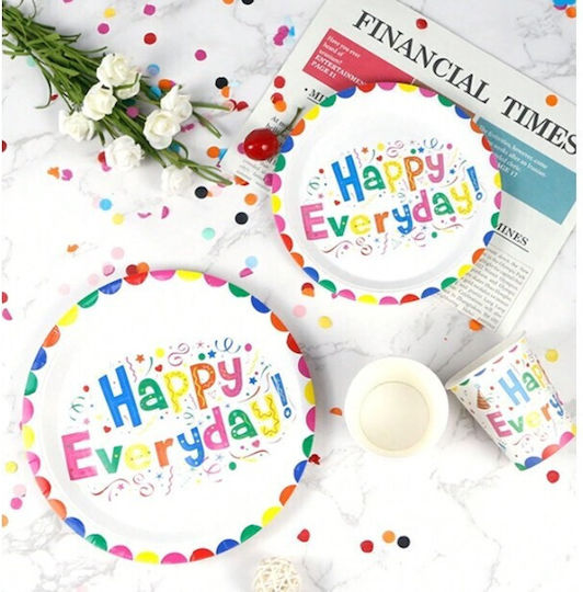 Set 10 Farfurii Vesele Zilnice Flippy 17 Cm 300 G Hârtie Multicolor