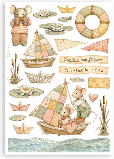 Washi Pad A5 Selbstklebende Blätter 8 Stück Cozy Family