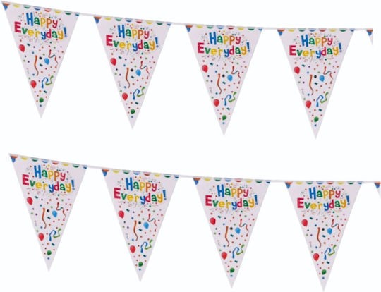Set 10 Steaguri Tip Banner Flippy Colecția La Mulți Ani Lungime 270 Cm Realizate Din Hârtie Creponată Multicoloră