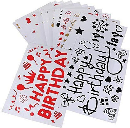 Sticker Balloons Flippy Birthday Theme Happy Birthday Design 29x21 Cm Red