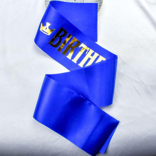 Panglică Aniversară Flippy Birthday King Design Temă Aniversară 160x9,5 Cm Albastră