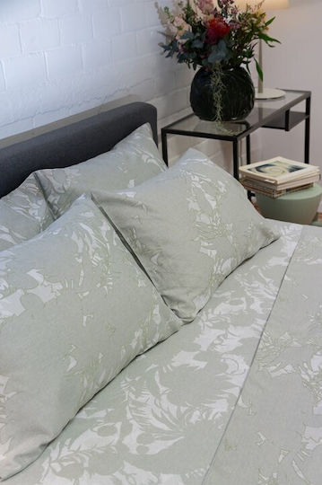 Viokarpet Diamond 252 Подредба Чаршафи King Size с Еластична Лента 240x270см Лилаво Зелен (4 Бройки)
