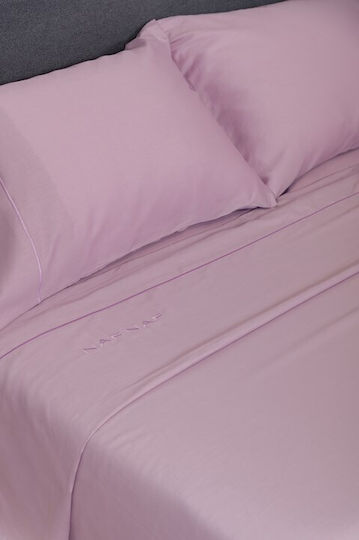 Viokarpet Уникална Подредба Чаршафи King Size с Еластична Лента 240x270см Лилави 4 Бройки