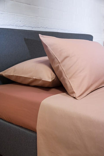 Βιοκαρπέτ Hue Σετ Σεντόνια King Size με Λάστιχο 240x260εκ. Taupe-amber (4τμχ)