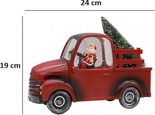 Figurină De Crăciun Iluminată Mașinuță Neagră Înălțime 24cm